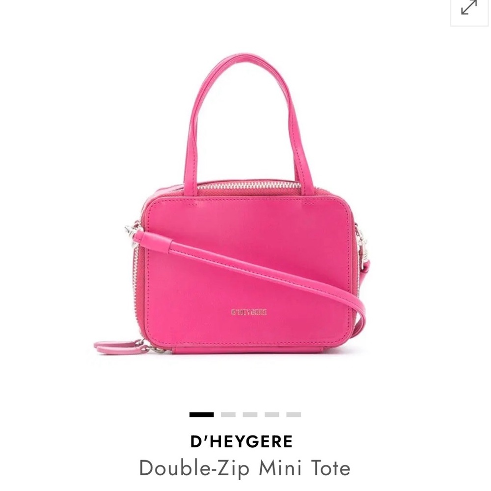 Pink Leather Top-Handle Crossbody Bag